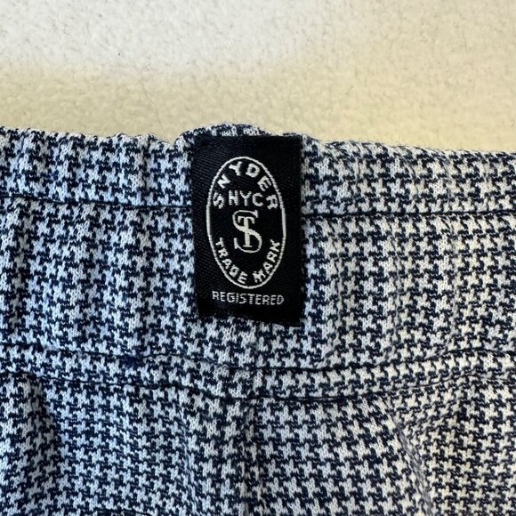 Todd Snyder Mens Houndstooth Track Pant Blue White Ankle Zip Stretch Size Medium - Picture 5 of 16